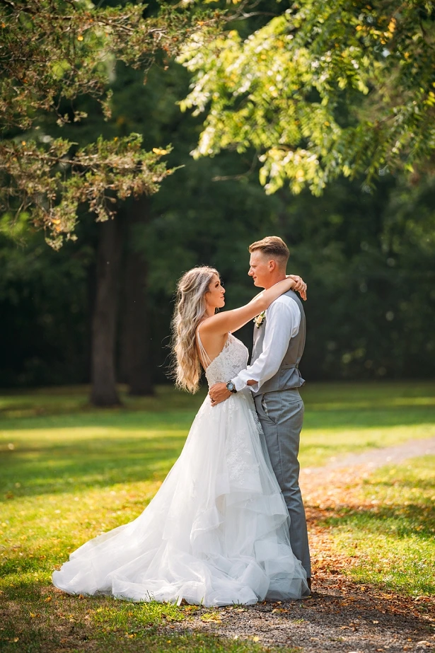 intimate bride and groom